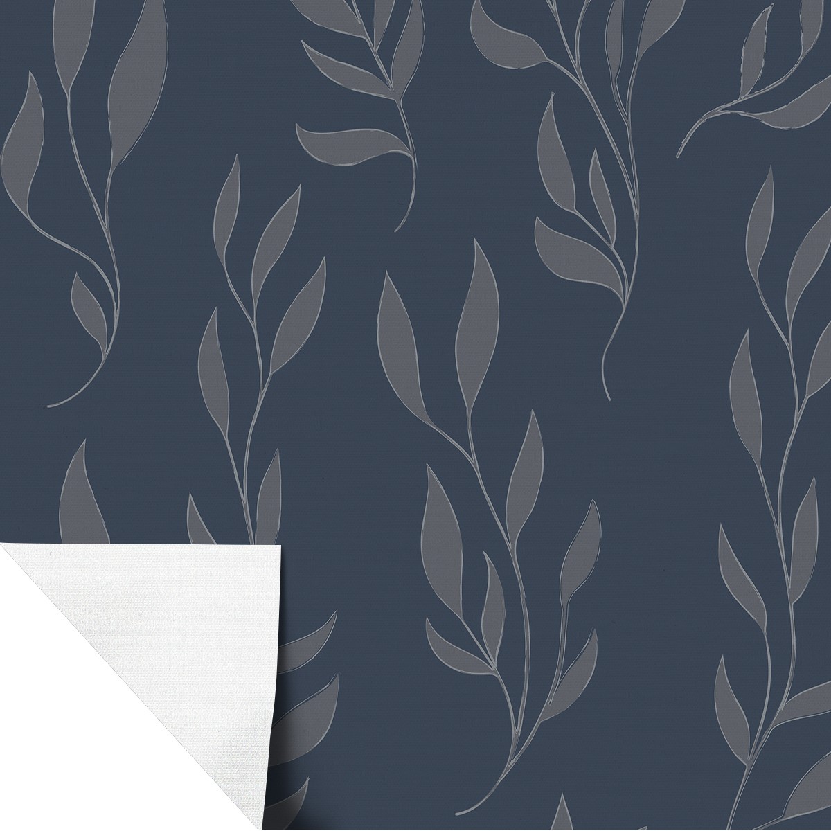 Mindful Linen Navy roller shade fabric swatch